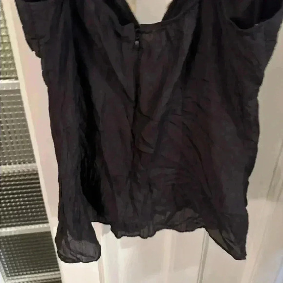 Peep studio 100% silk camisole black with cream lace adjustable straps Sz med - Picture 3 of 9